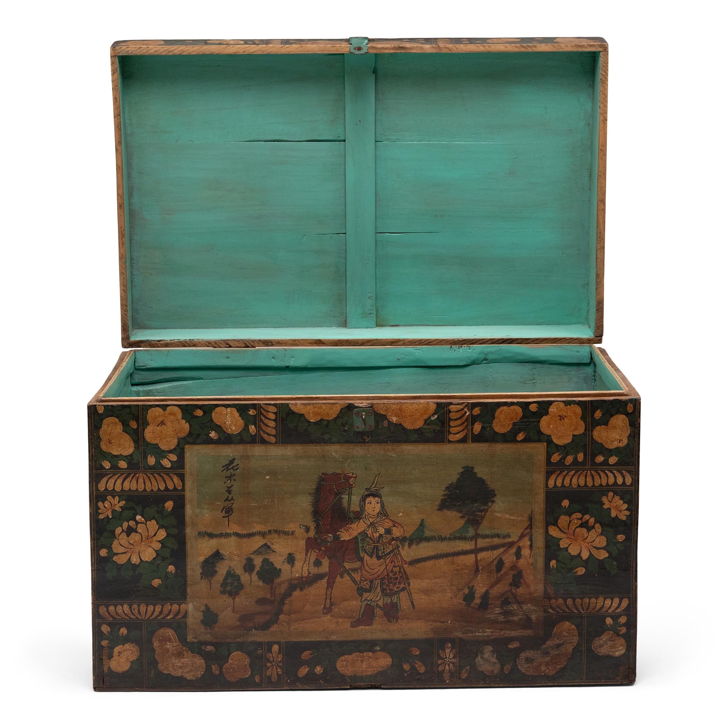I bauli e le cassapanche erano la forma più diffusa di conservazione domestica durante le dinastie Ming e Qing. Utilizzati per conservare vestiti, biancheria, utensili da cucina e altri oggetti vari, i bauli si trovavano in ogni stanza della casa e