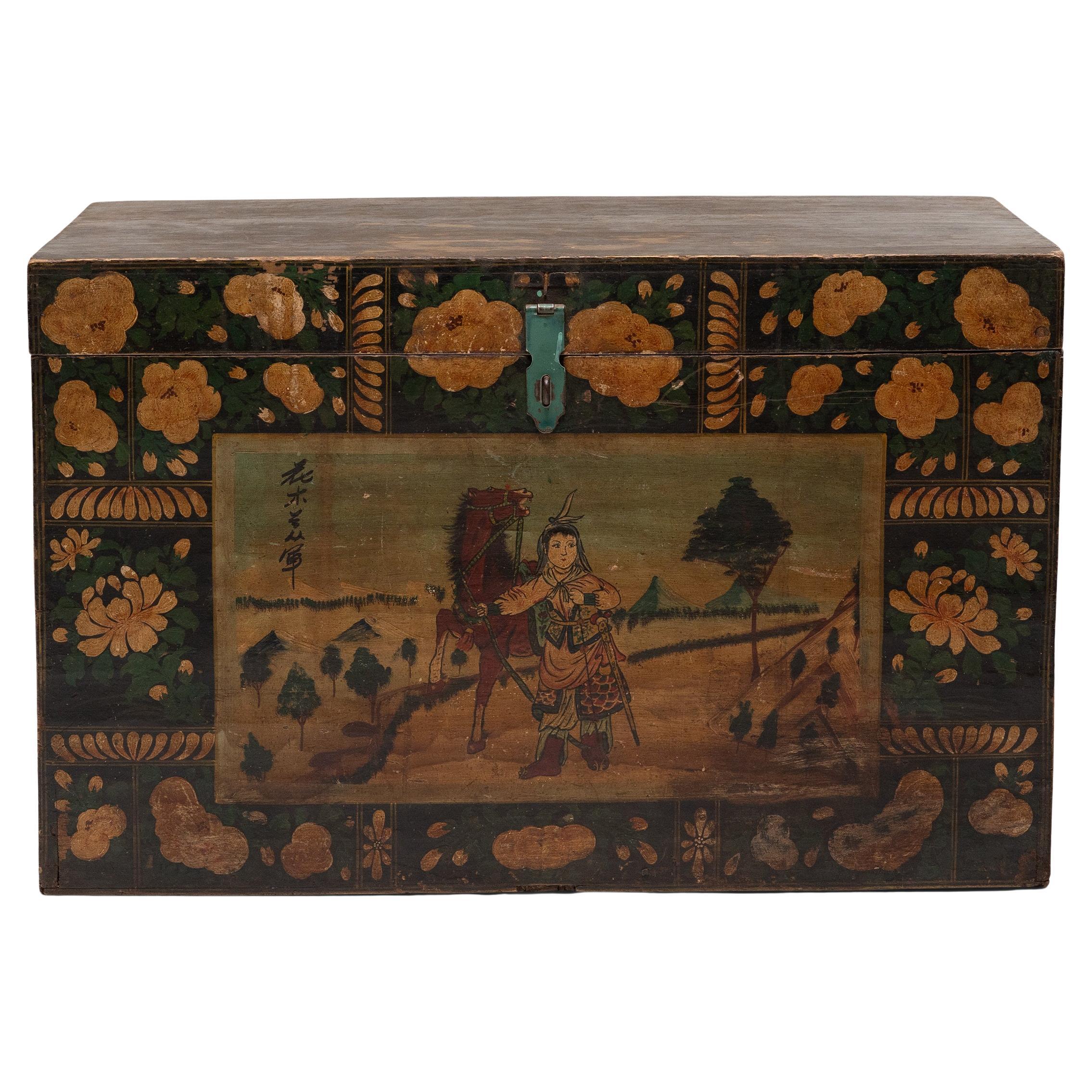 Baule popolare cinese dipinto, 1900 ca. in vendita