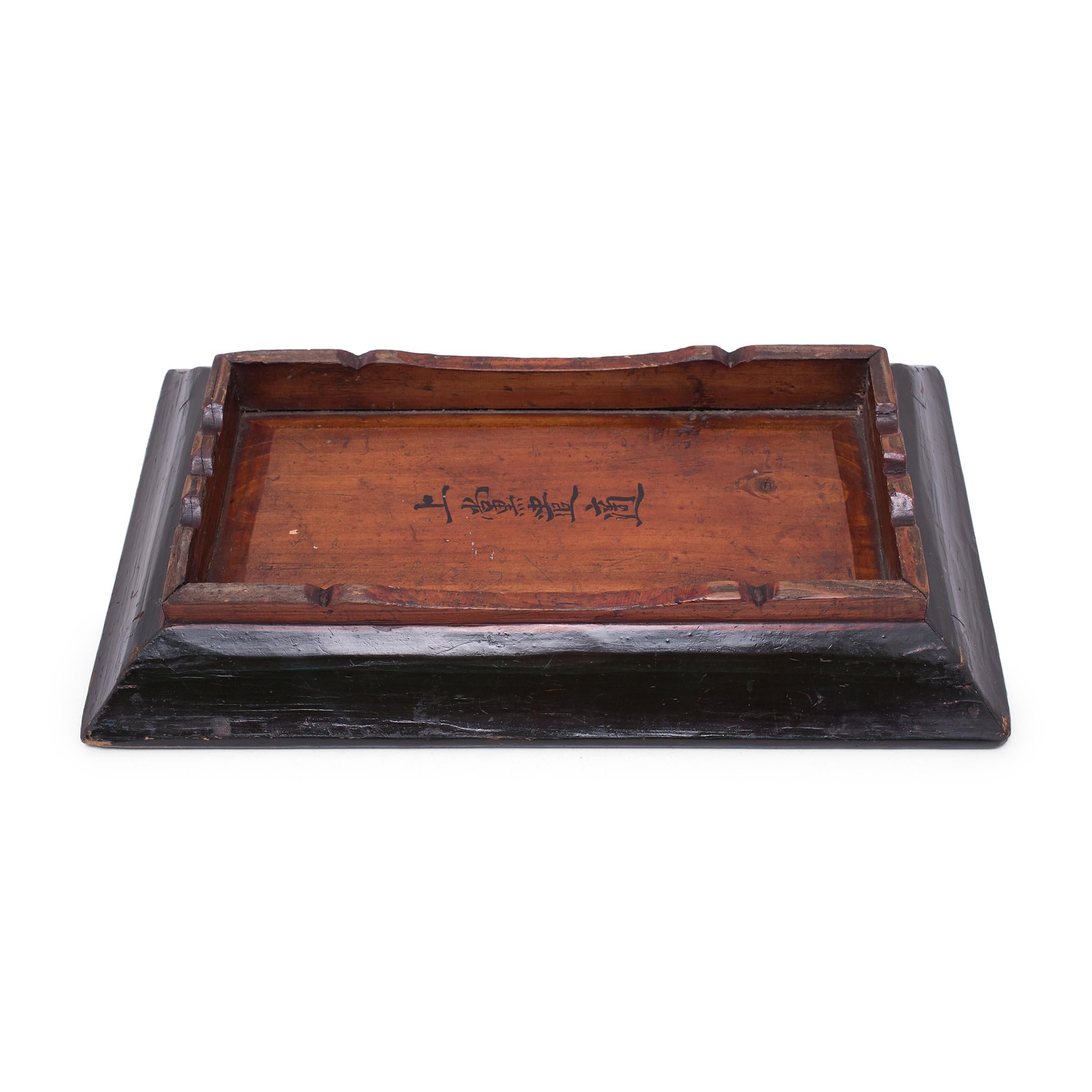 20th Century Chinese Painted Footed Tray, c. 1900 For Sale