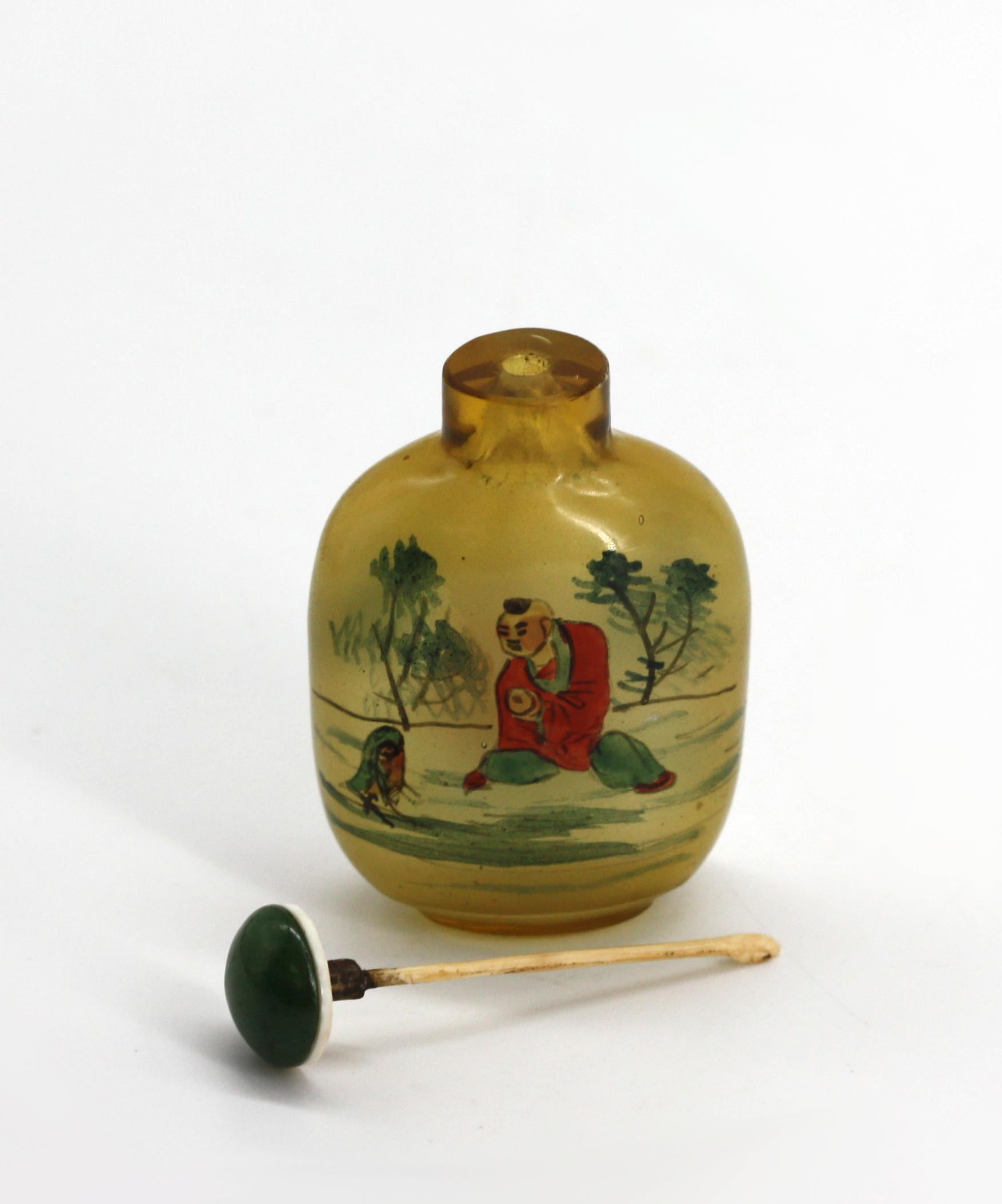 Chinese Painted Glass Snuff Bottle For Sale 1