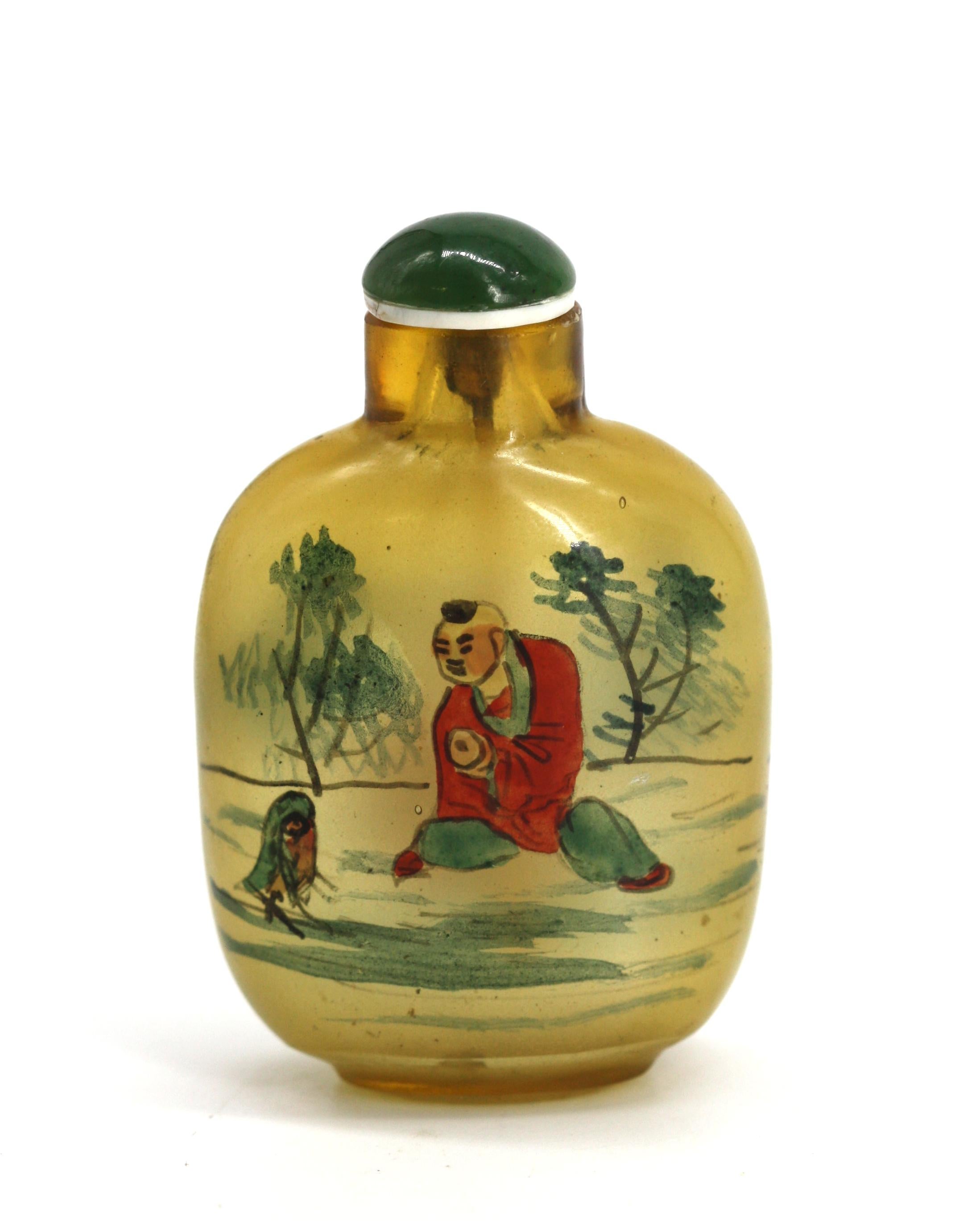 Chinese Painted Glass Snuff Bottle For Sale 3