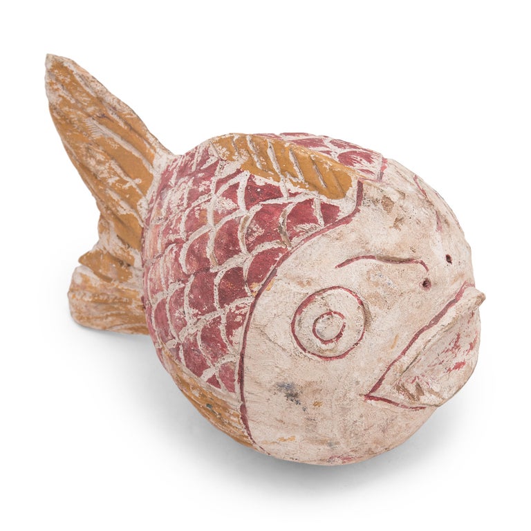 Contemporary Chinese Painted Lucky Fish For Sale