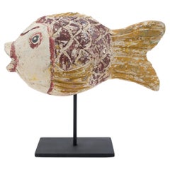 Chinese Painted Lucky Fish Sculpture