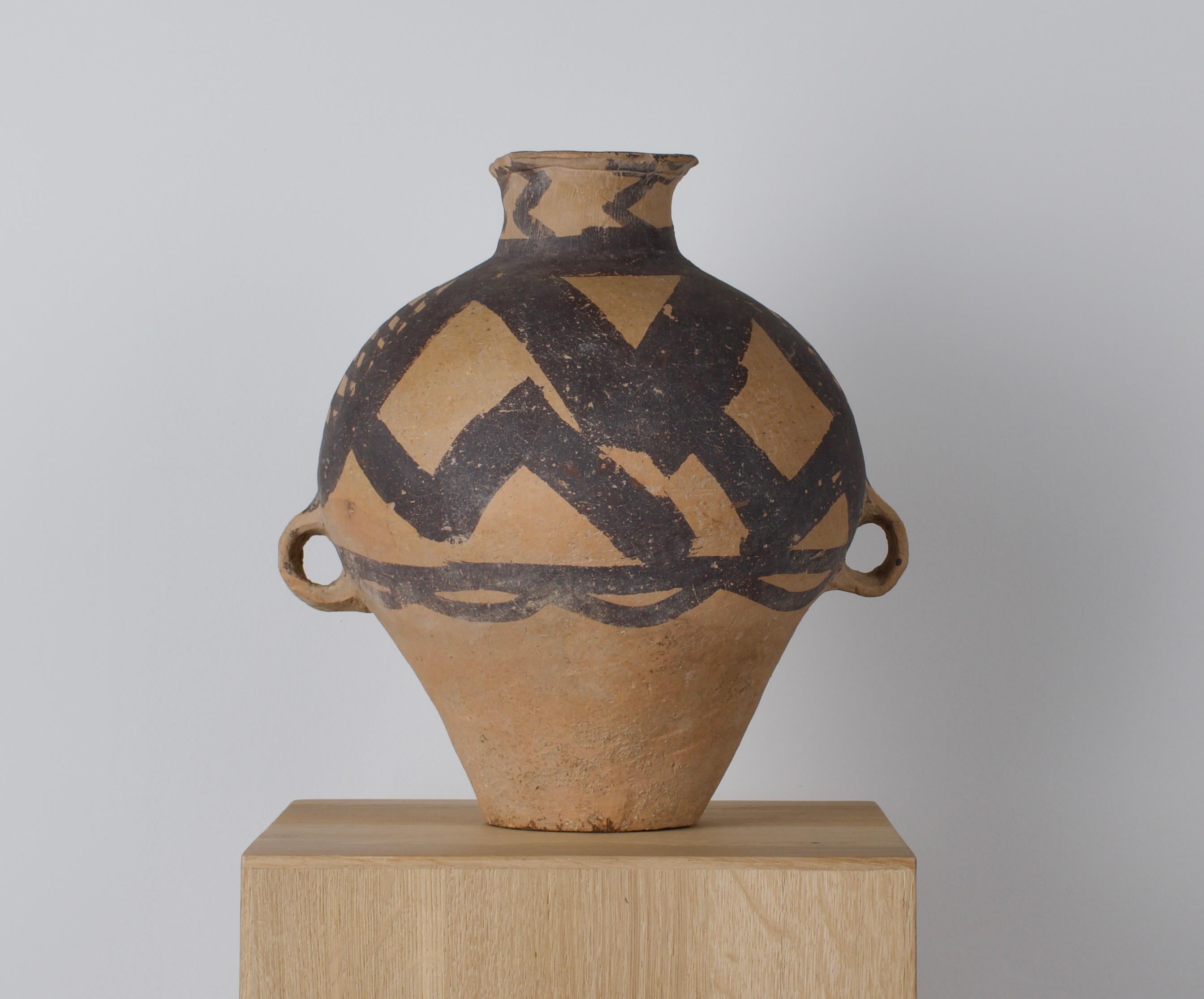 Earthenware Chinese Painted Neolithic Jar Ca. 3rd-2nd millennium B.C. For Sale