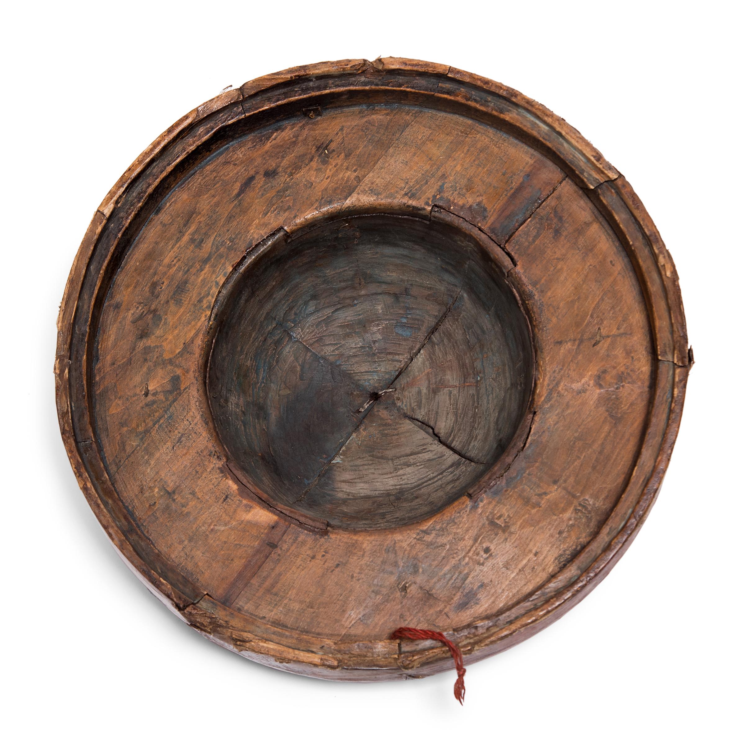 Tibetan Red Lacquer Cymbal Case Lid, circa 1850 For Sale 2