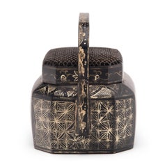 Chinese Painted Shan Shui Brazier, c. 1900