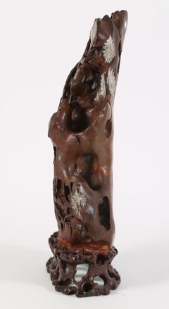 Chinese Painted Soapstone Scholar's Rock Sculpture