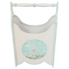 Chinese Painted White Wooden Magazine Rack