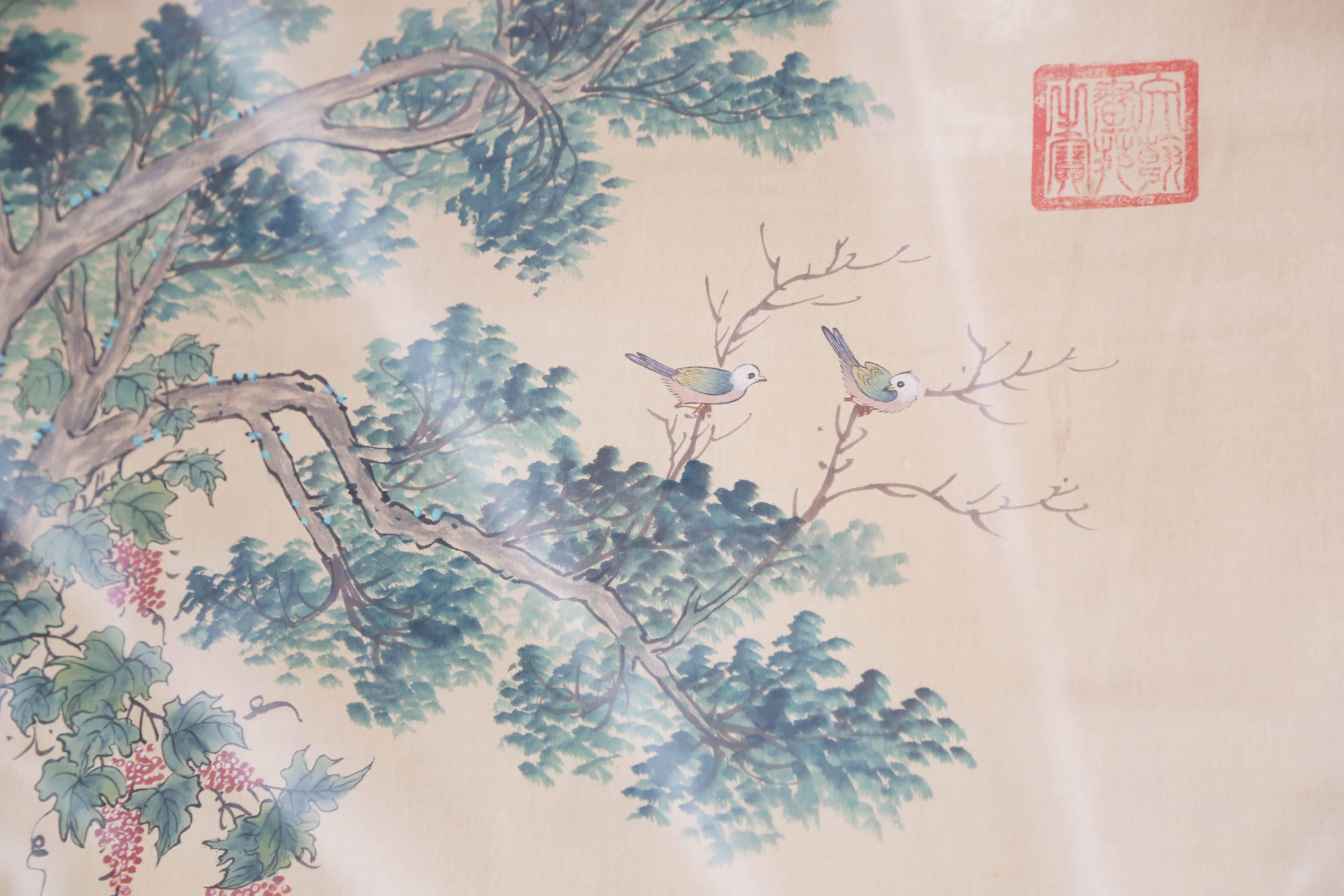20th Century Chinese Painting Stamped
