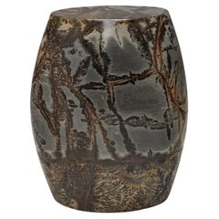 Banyan Tree Painting Stone Drum Table