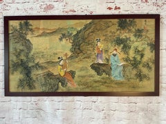 Chinese Paintings in Rosewood Frames, Set of Four