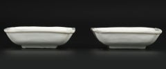 Chinese Pair Dehua Blanc De Chine Lotus Flower Dishes, 17th C.