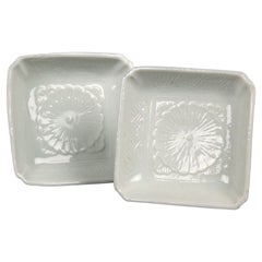 Chinese Pair Dehua Blanc De Chine Lotus Flower Dishes, 17th C.