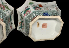 Chinese Pair of Hand Painted Porcelain Planters