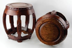 Chinese Pair of  Hongmu Wood Stools
