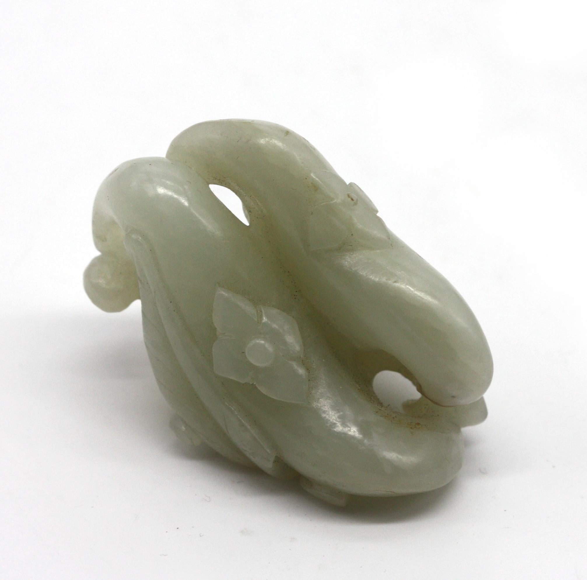 Chinese Pale Celadon Jade Foliate Study. In Good Condition For Sale In West Palm Beach, FL