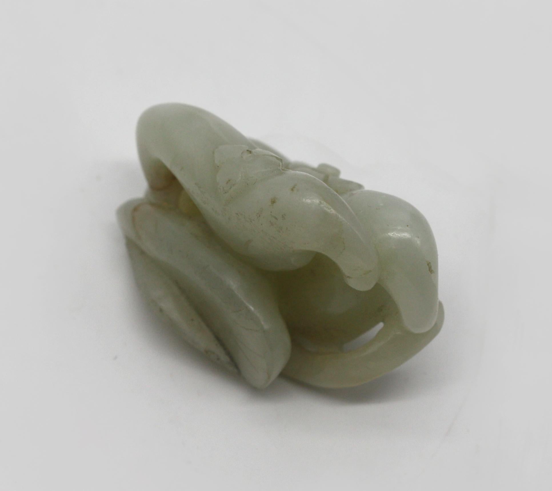 Chinese Pale Celadon Jade Foliate Study. For Sale 1