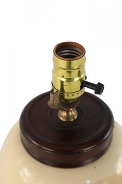 Chinese Pale Yellow and Colorful Floral Porcelain Table Lamp