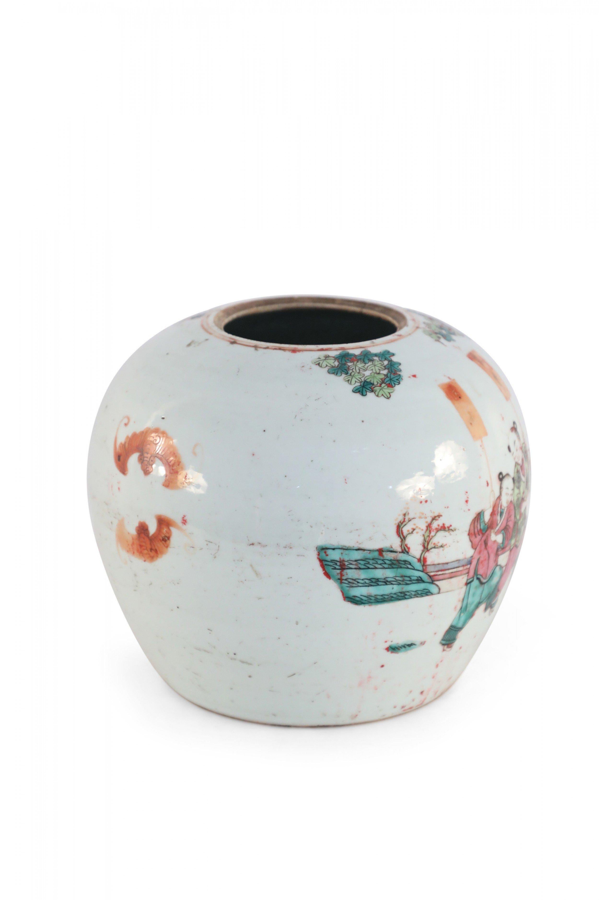 Chinese Parade Scene Rounded Porcelain Watermelon Jar For Sale 4
