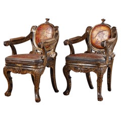 Chinese Parcel Giltwood Continental Fauteuils