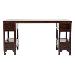 Chinese Partner's Desk with Puddingstone Top, c. 1850