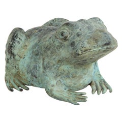 Chinese Patinated Metal Figure of a Frog