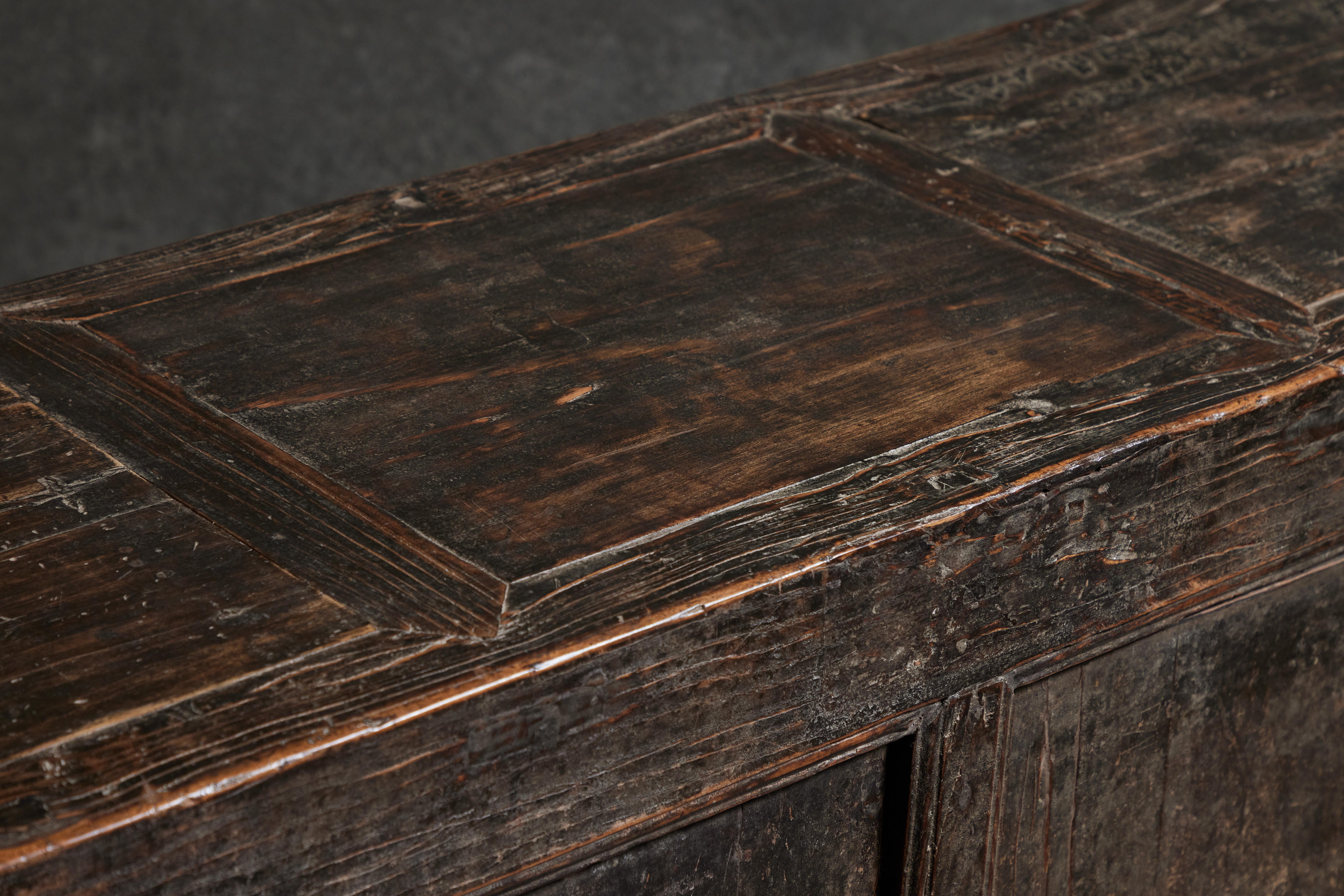 Chinese Patinated Wood Sideboard 6