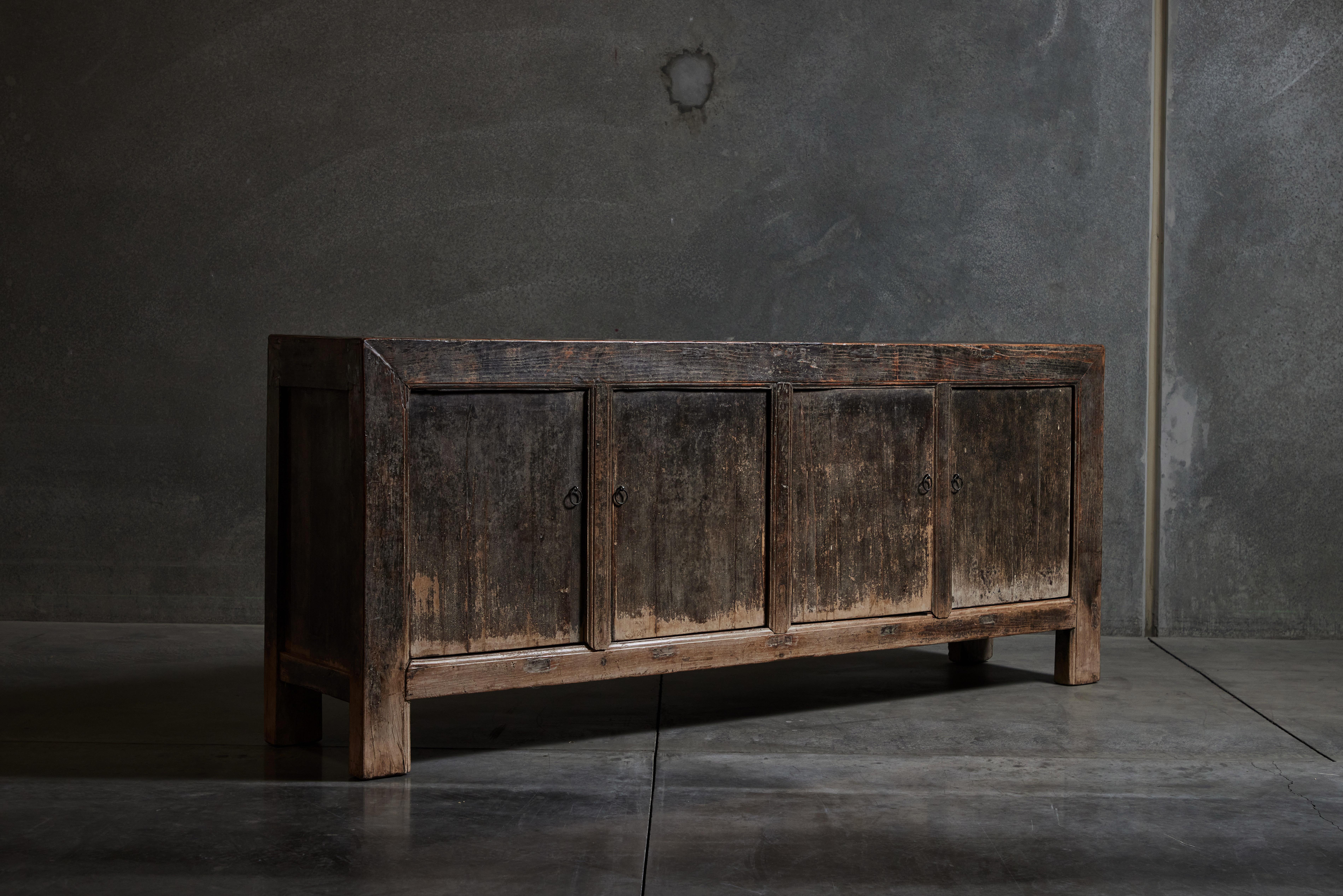 Elm Chinese Patinated Wood Sideboard