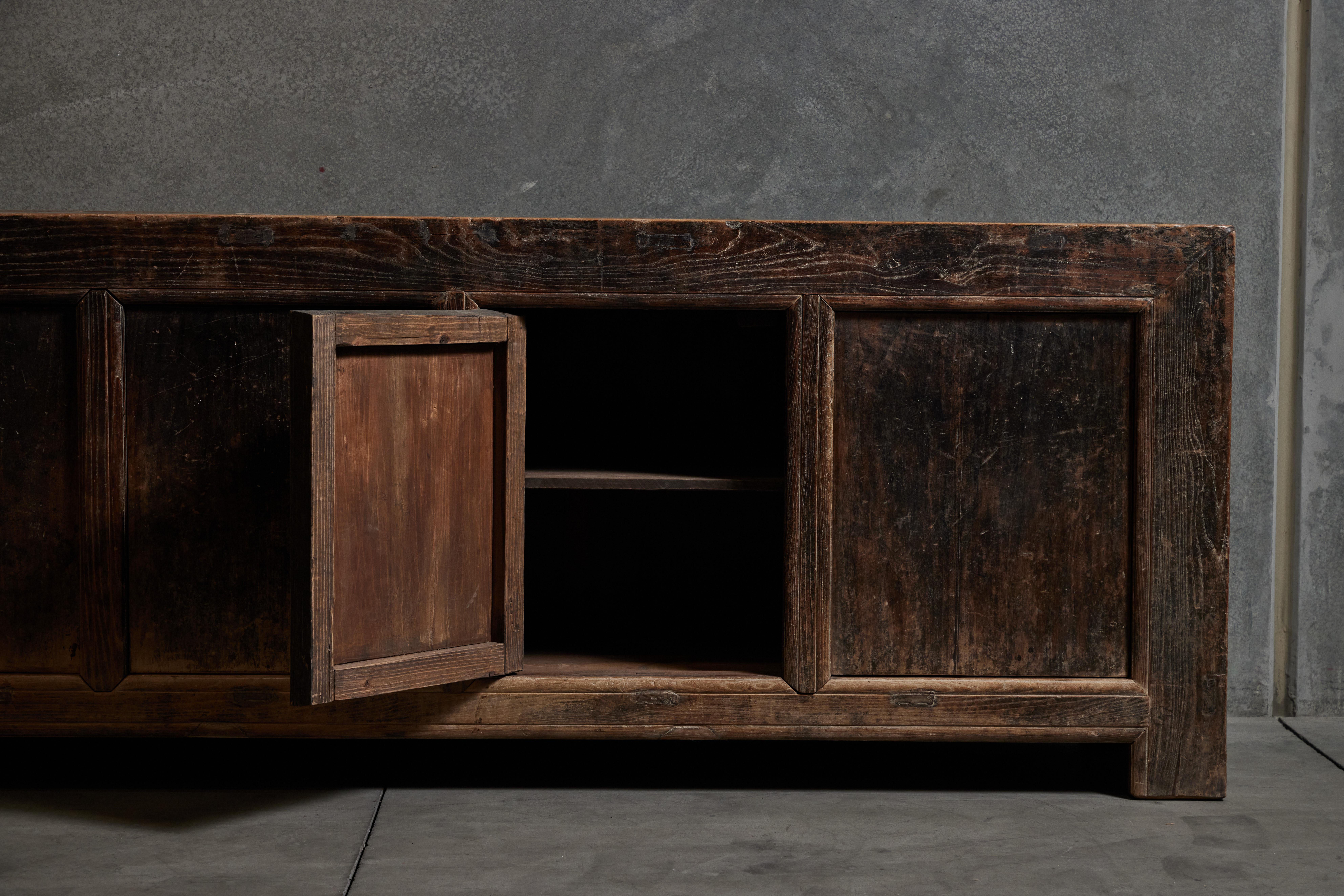 Elm Chinese Patinated Wood Sideboard