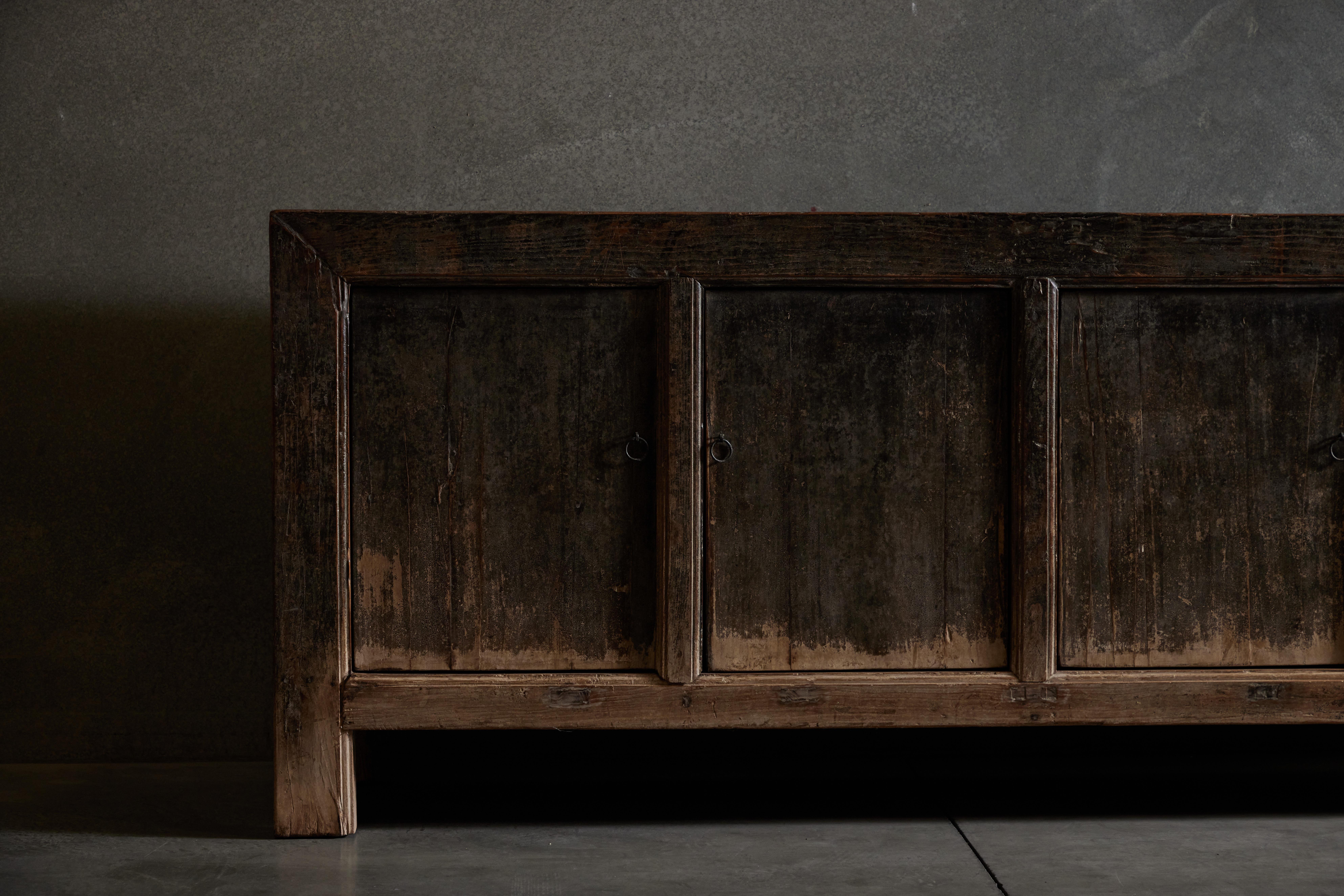 Chinese Patinated Wood Sideboard 1