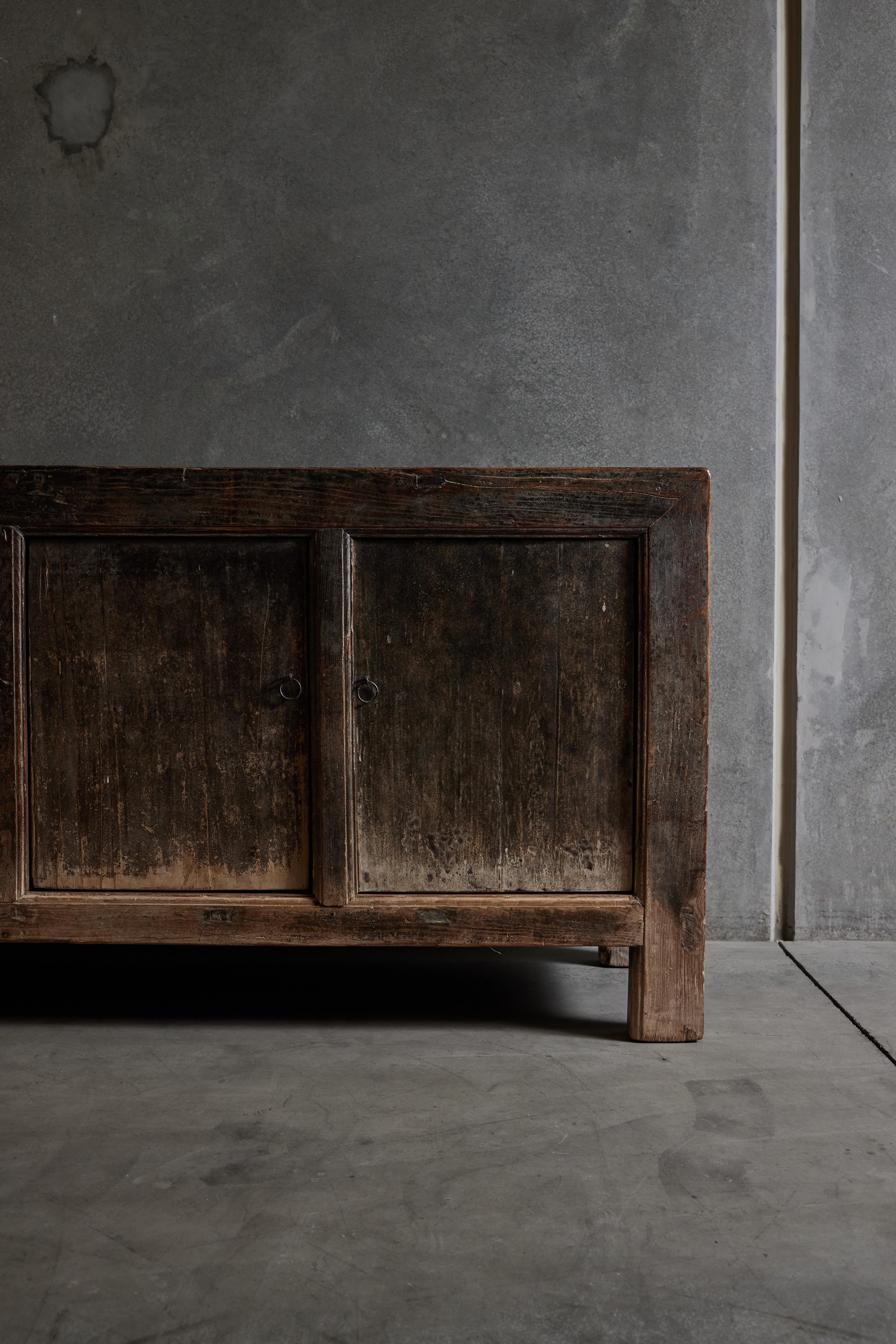 Chinese Patinated Wood Sideboard 2