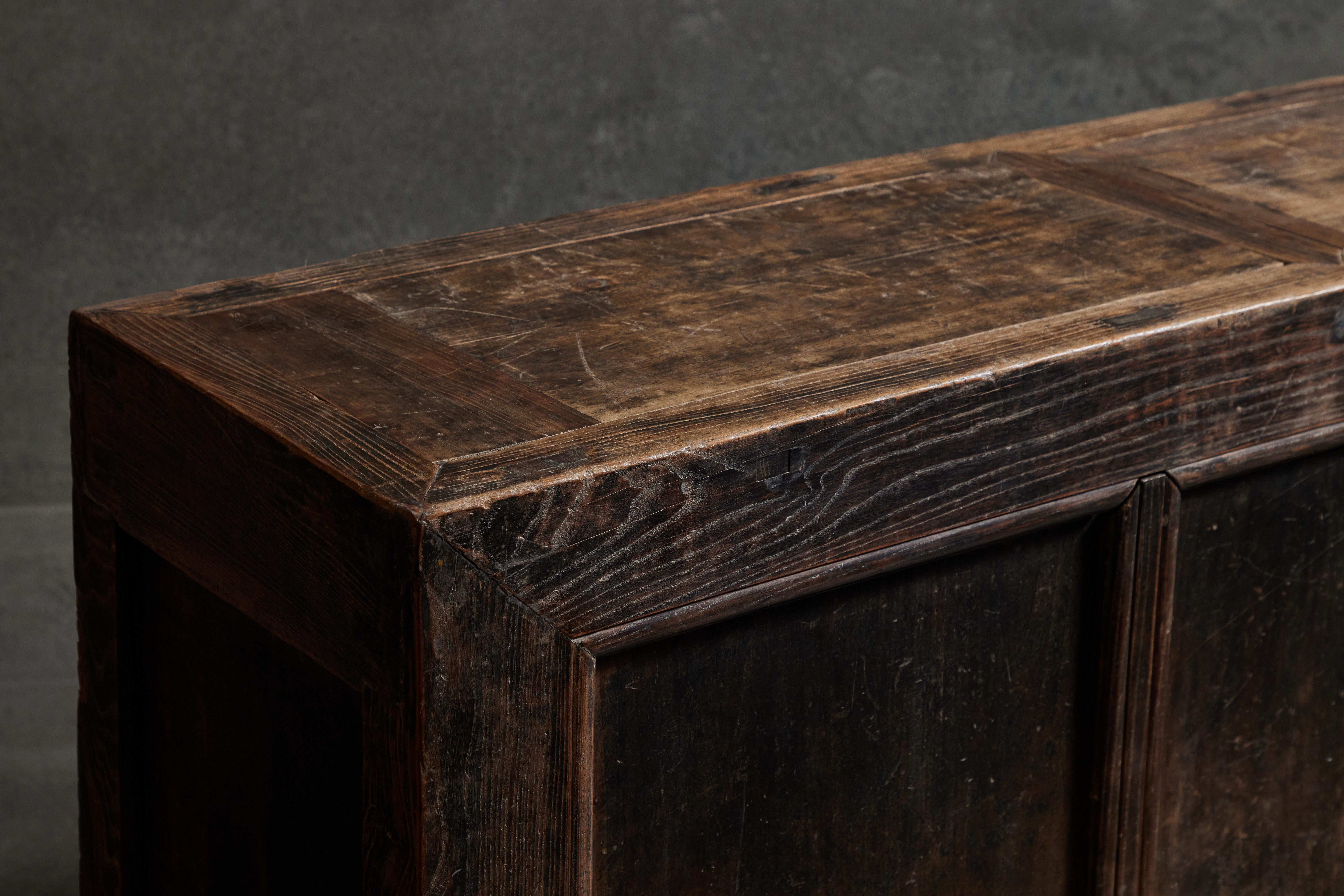 Chinese Patinated Wood Sideboard 2