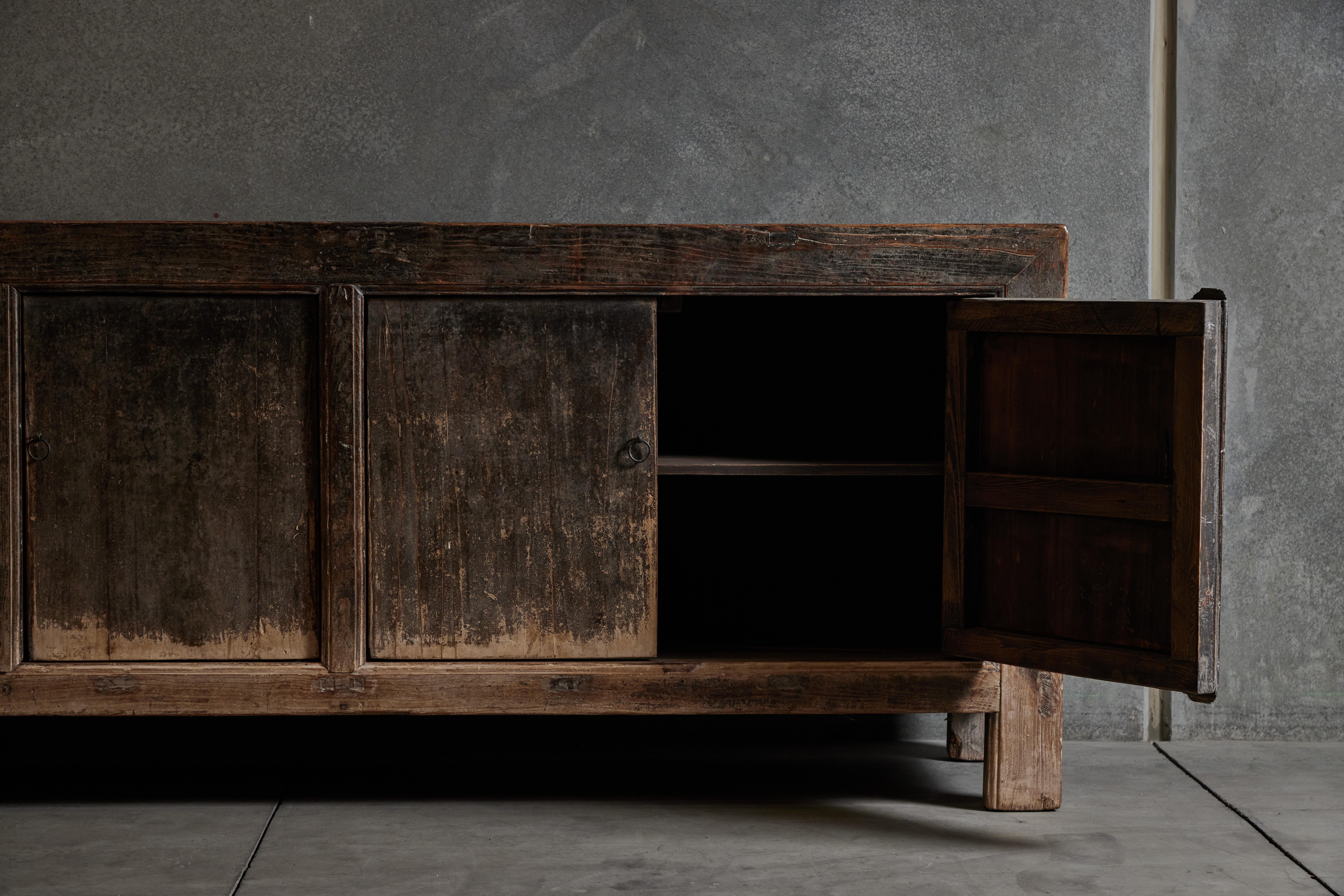Chinese Patinated Wood Sideboard 3