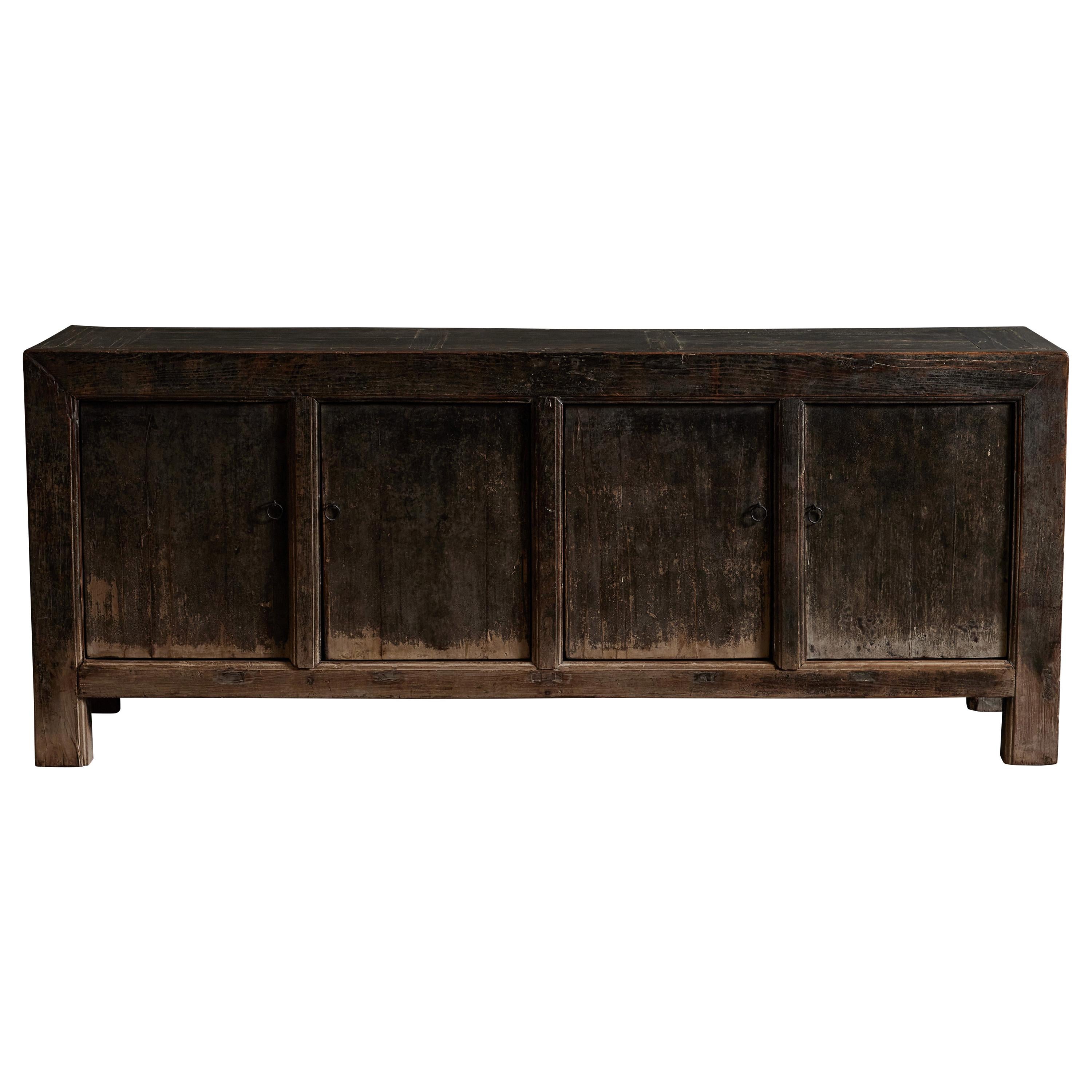 Chinese Patinated Wood Sideboard