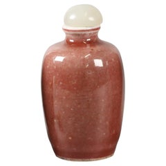 Chinesische Pfirsichblüten-Porzellan-Schnupftabakflasche, 18. Jh.