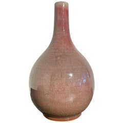 Chinese Peachbloom Glazed Bottle Vase, Qing Dynasty, 19th Century, China
