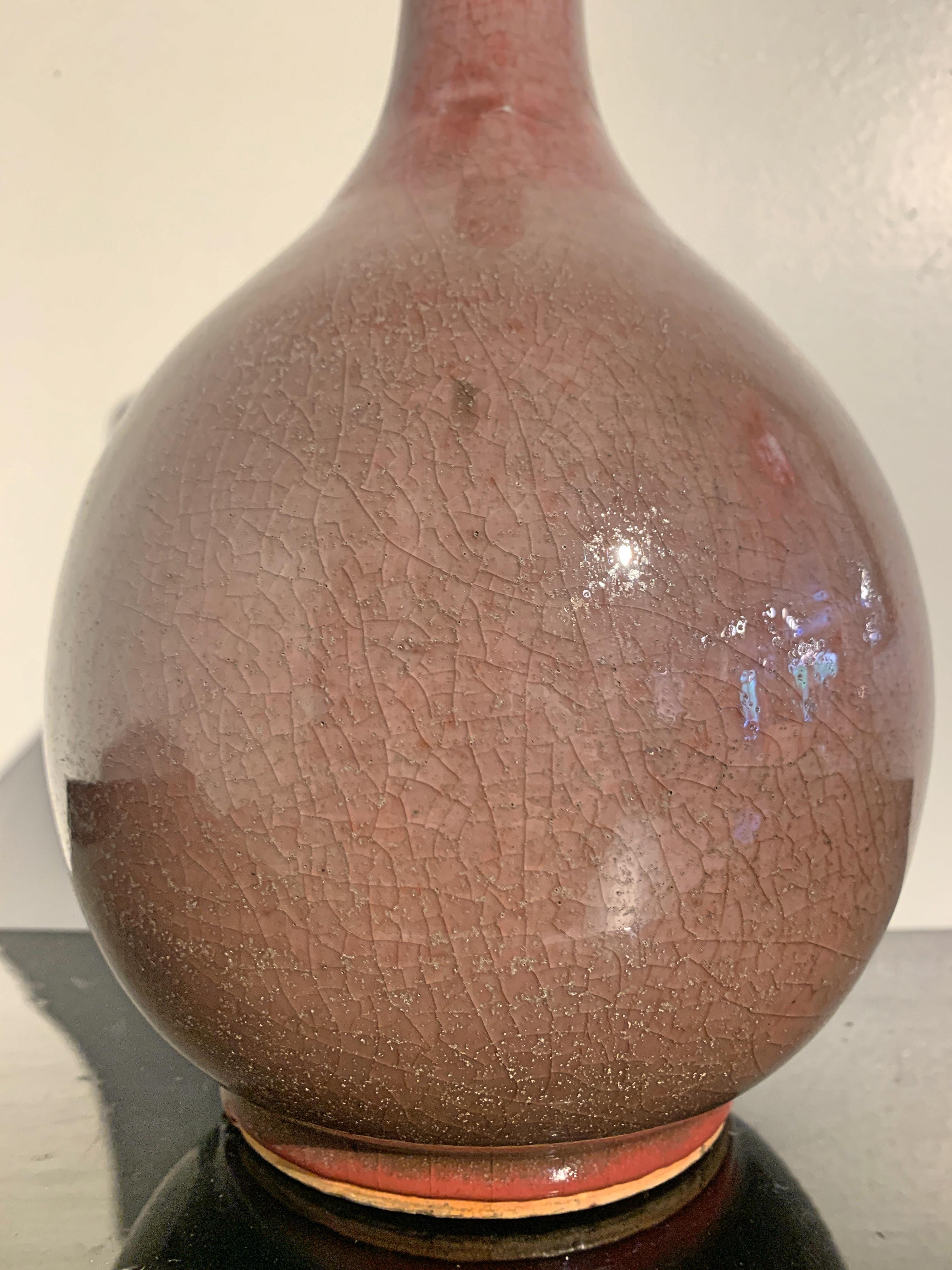 Chinese Peachbloom Glazed Bottle Vase, Qing Dynasty, 19th Century, China 1