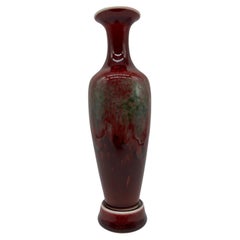 Vase de style Amphora en porcelaine chinoise à fleurs de pêcher - marque Kangxi