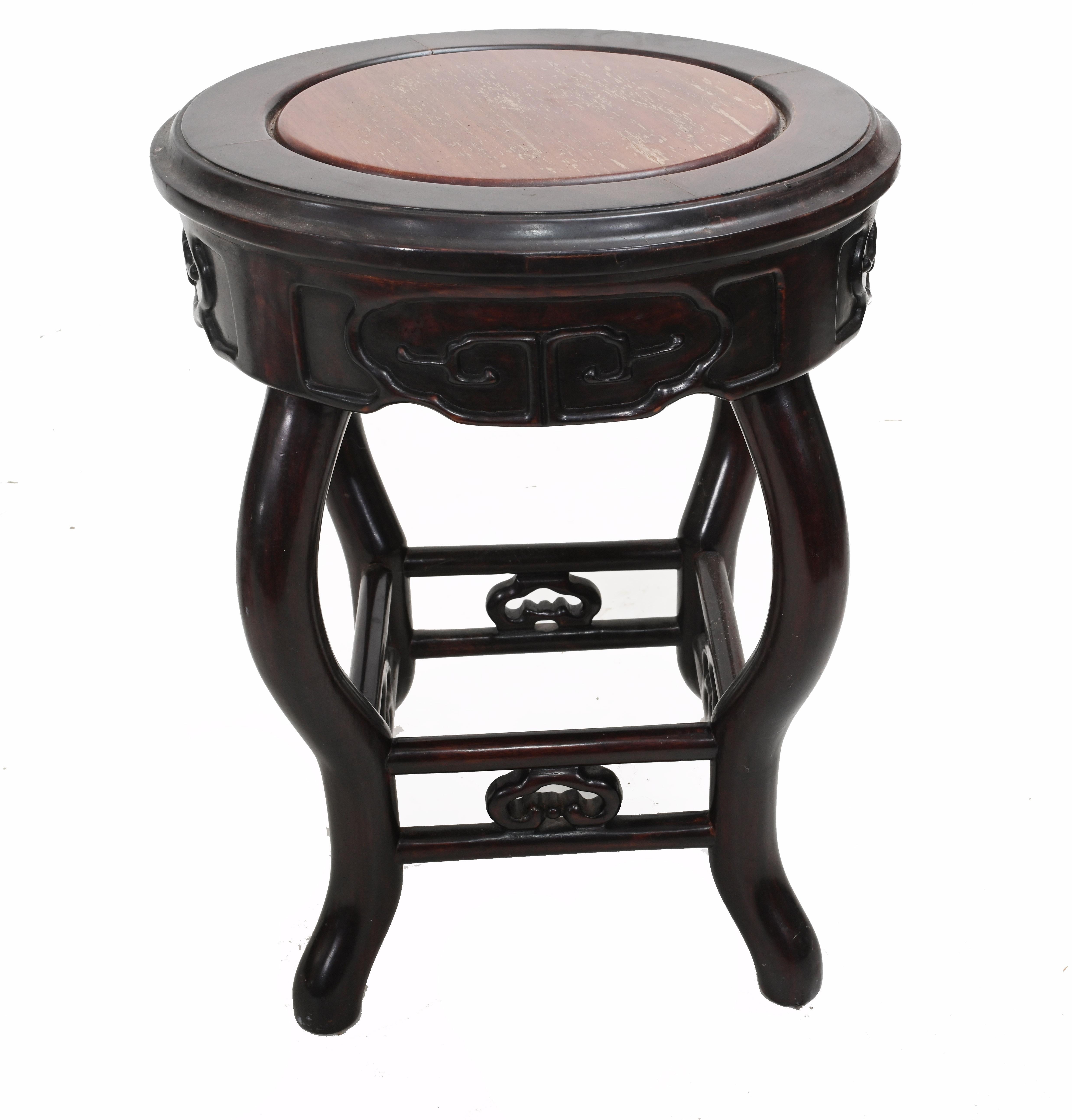 Chinese Pedestal Stands Harwood Antique Tables In Good Condition In Potters Bar, GB