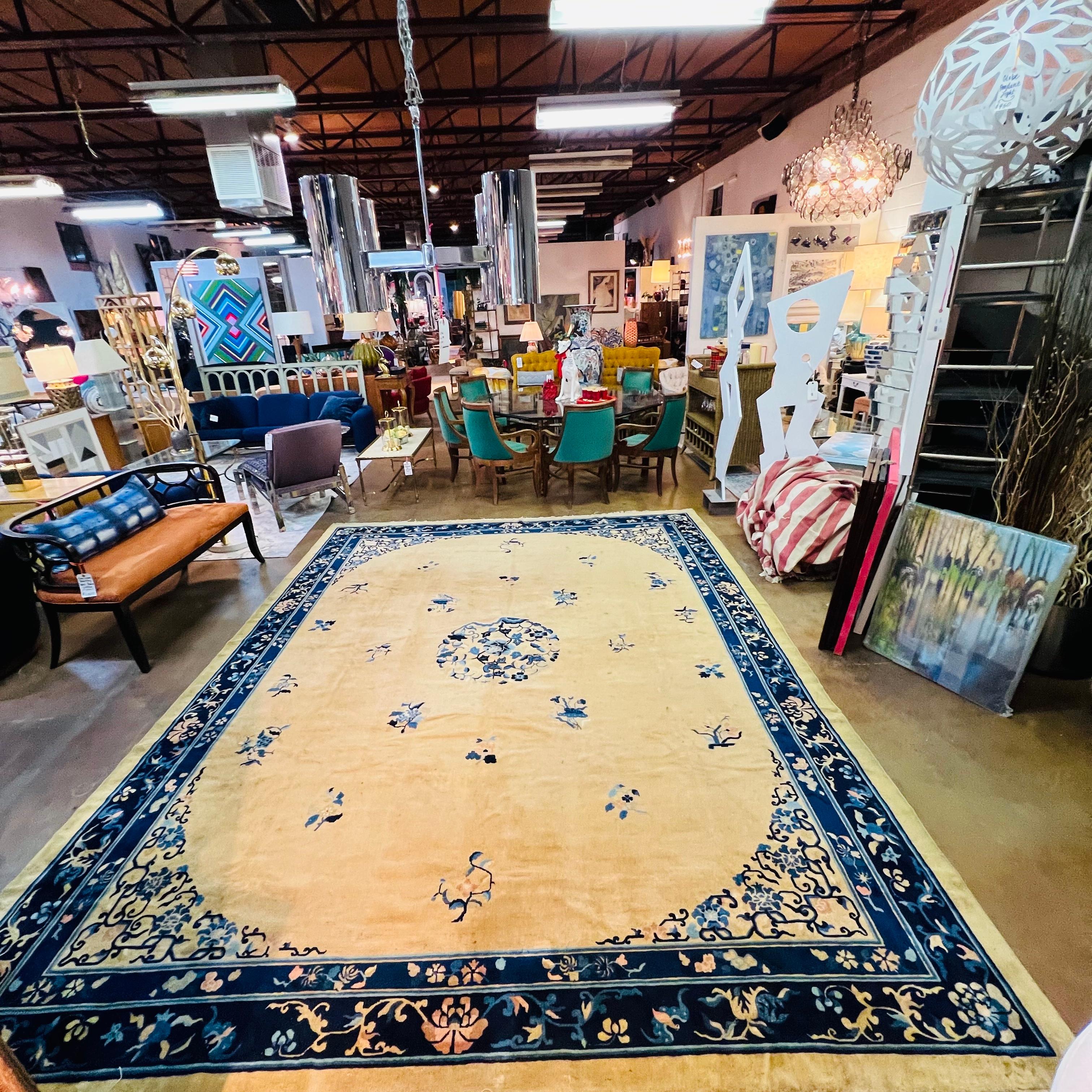 Chinese Export Chinese Peking Hand Knotted Rug For Sale