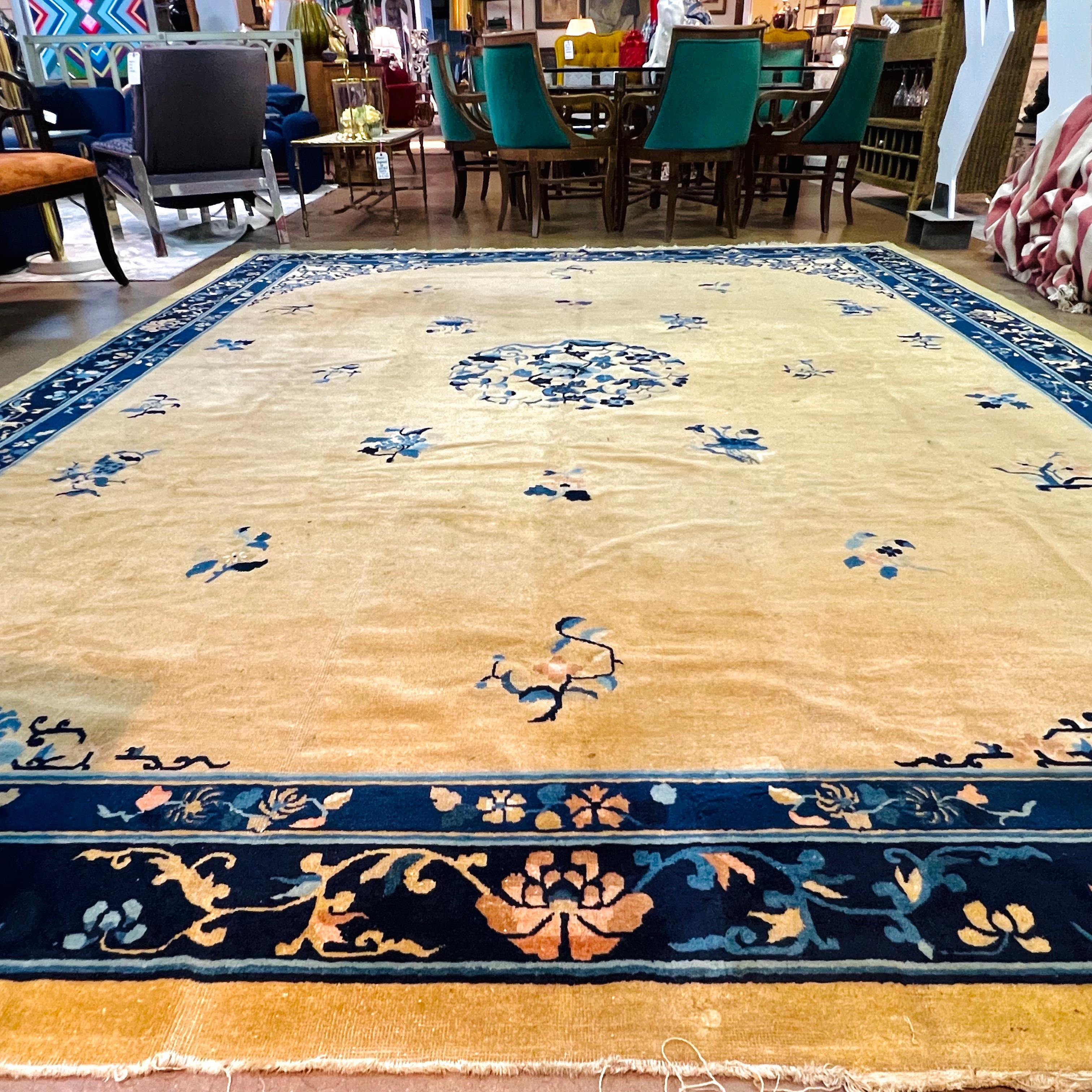 20th Century Chinese Peking Hand Knotted Rug For Sale