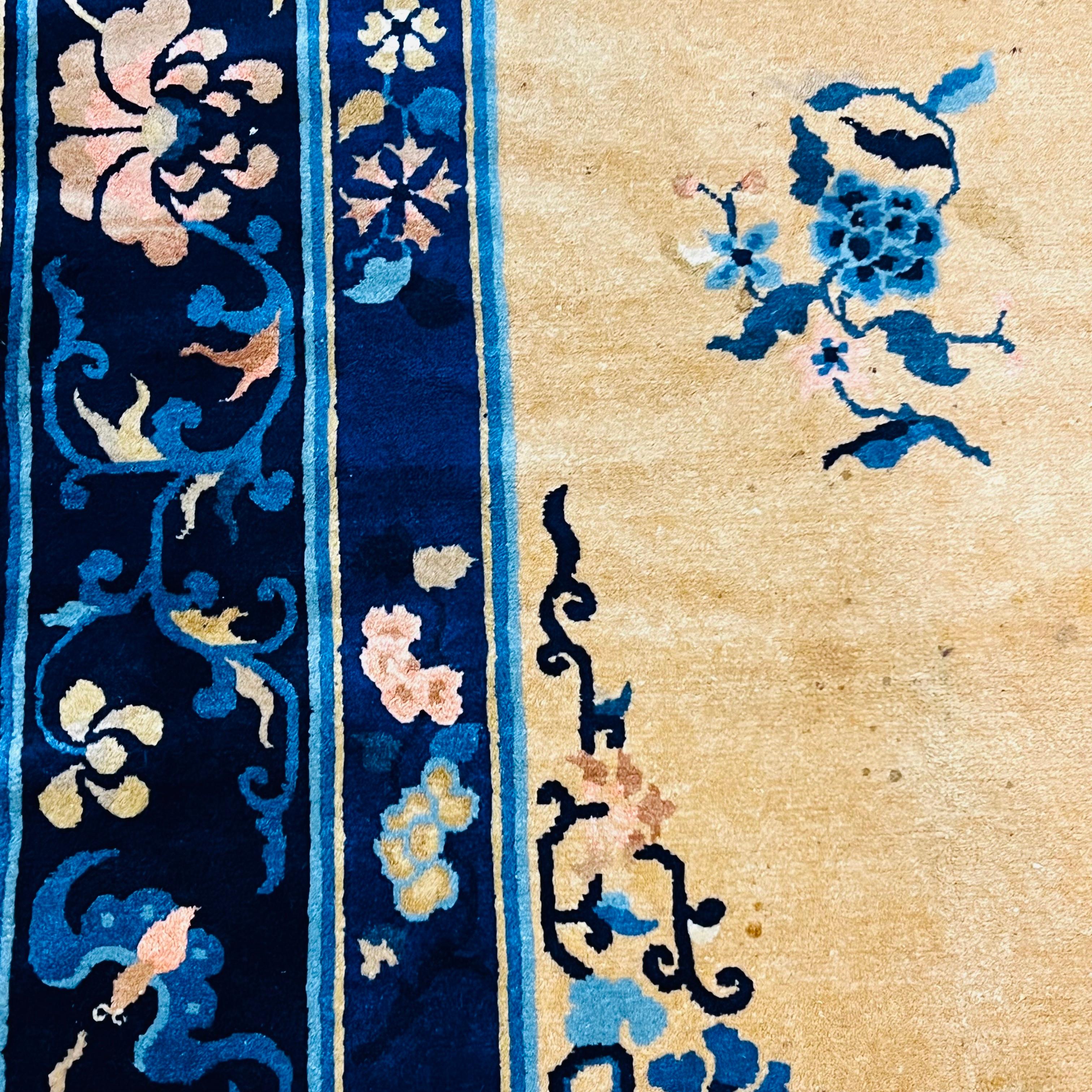 Chinese Peking Hand Knotted Rug For Sale 1