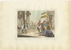 Chinese Peking Opera Scene – Ferrario Costume Print, Hand-Colored c.1815