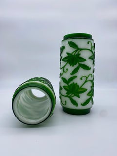 Qing Dynasty Pair of Chinese Peking Glass Lampshades