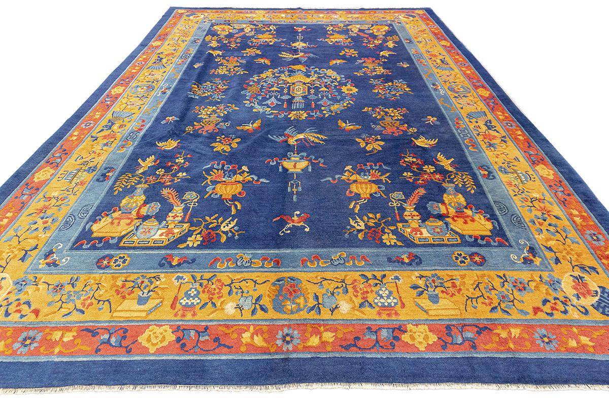Chinese Peking Rug Blue In Good Condition For Sale In Ferrara, IT