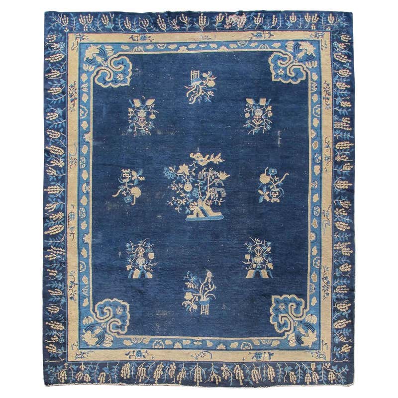 Vintage Chinese Peking Chinoiserie Style Rug For Sale at 1stDibs ...