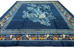 Chinese Peking Rug Foo Dog Design