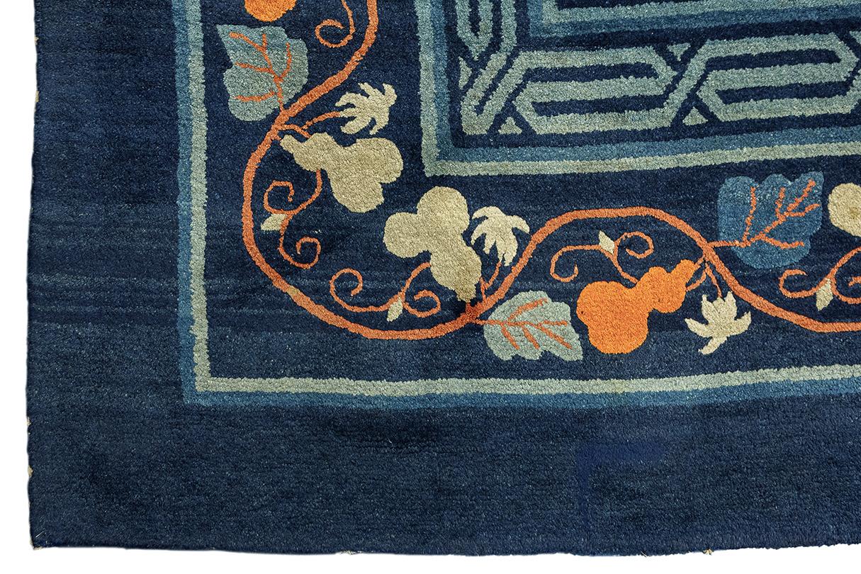 XIXe siècle Tapis pékinois chinois motif chien Foo en vente