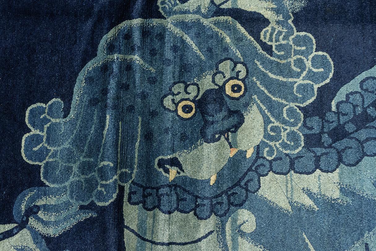 Tapis pékinois chinois motif chien Foo en vente 2