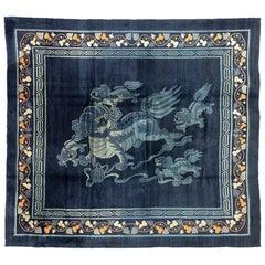 Tapis pékinois chinois motif chien Foo